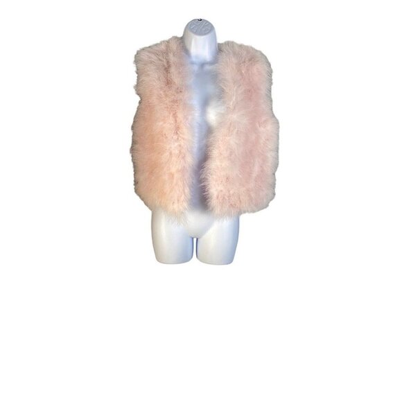 Yumi Kim Womens 100% Feather‎ Fur Vest Open Sleeveless Pink Size XS - Picture 1 of 6